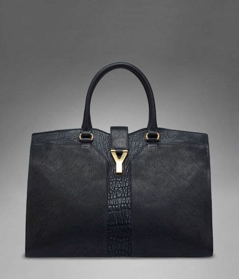 ysl chyc cabas in black textured leather